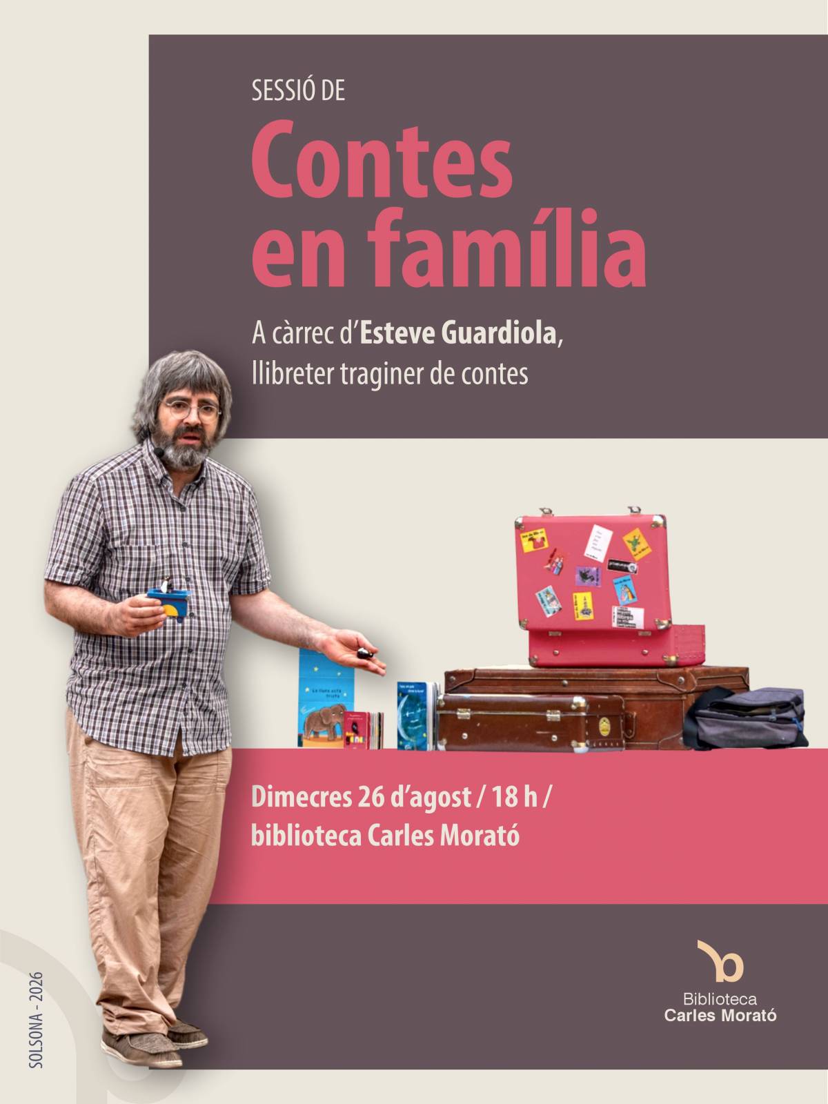 Solsona repeteix l'experiència de contacontes familiar amb Esteve Guardiola a la Biblioteca Carles Morató