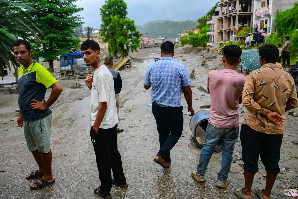 Les inundacions i esllavissades al llarg del riu Trishuli a Nuwakot, al Nepal - Europa Press