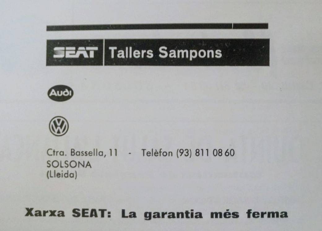 Anunci de Tallers Sampons l`any 1984 - Arxiu Comarcal Solsonès Anunci de Tallers Sampons l`any 1984