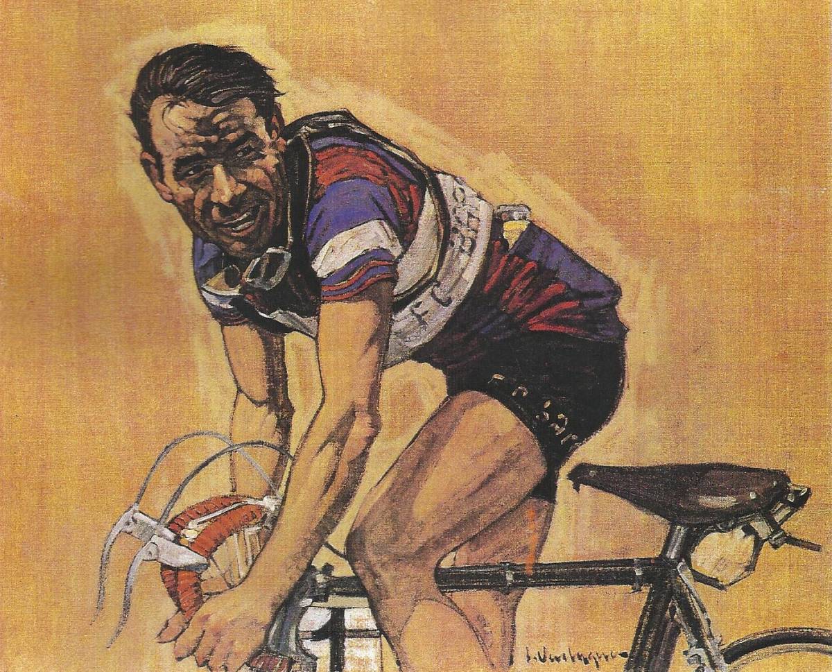 Obra pictòrica que representa a Marià Cañardo vestint els colors de la secció ciclista del FC Barcelona - @bicicletabcn Obra pictòrica que representa a Marià Cañardo vestint els colors de la secció ciclista del FC Barcelona