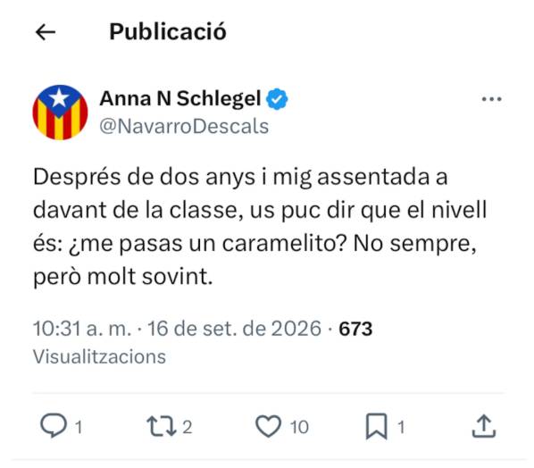 La publicació d`Anna Navarro a X