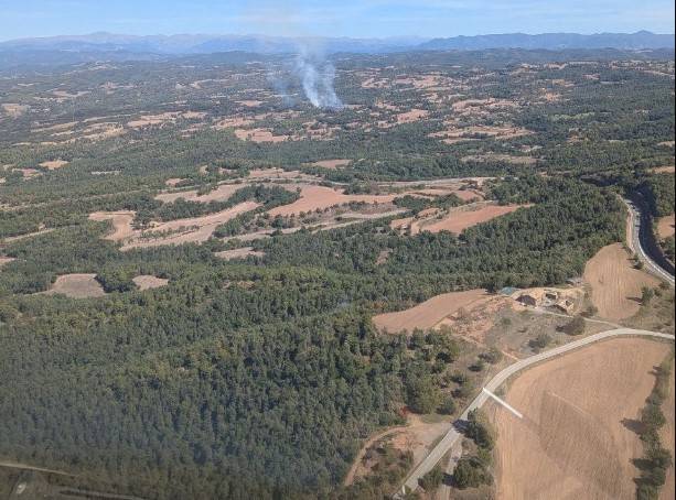 Els Bombers extingeixen un incendi forestal a Sant Bartomeu del Grau