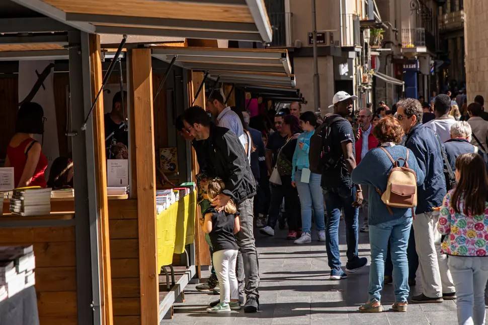 Mercat del festival Sant Miquel de les Lletres de Lleida en una edició anterior