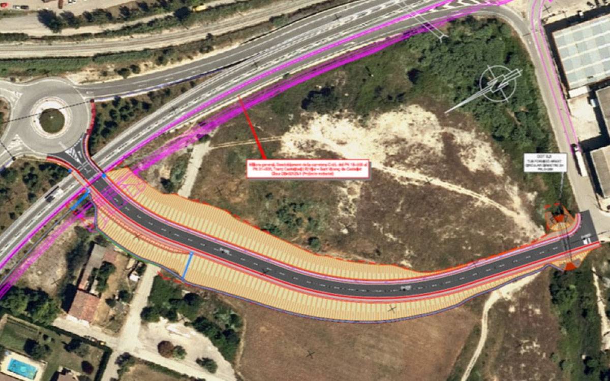 Plànol amb el nou vial que s`ha començat a construir a sant Vicenç de Castellet