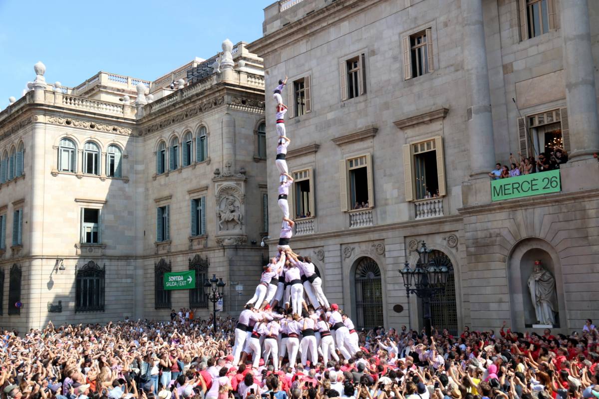 Els Minyons de Terrassa, protagonistes de la diada castellera de la Mercè de Barcelona