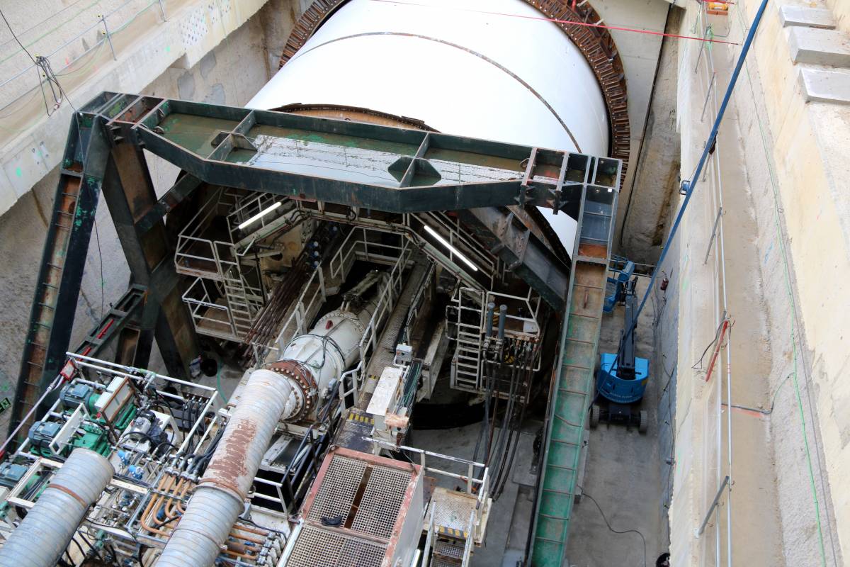 La tuneladora de les obres de perllongament de l’L8 - ACN La tuneladora de les obres de perllongament de l’L8