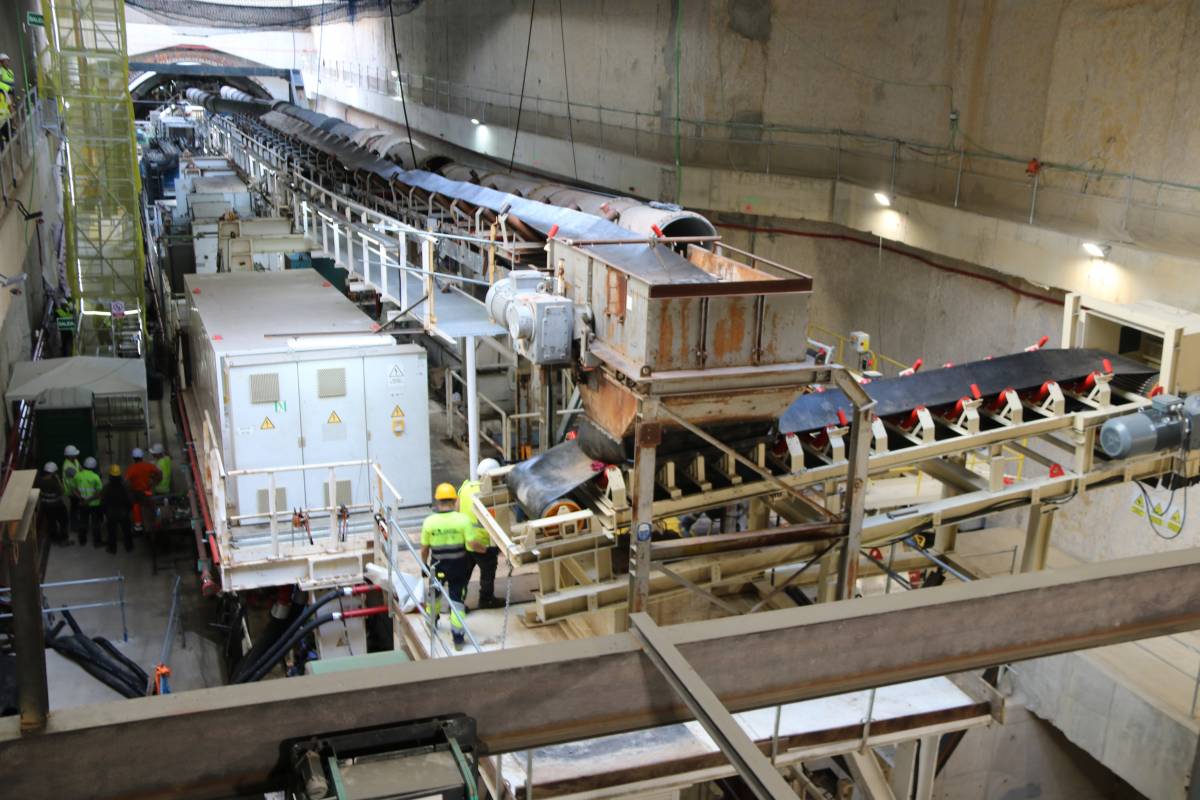 La tuneladora de les obres de perllongament de l’L8 - ACN La tuneladora de les obres de perllongament de l’L8