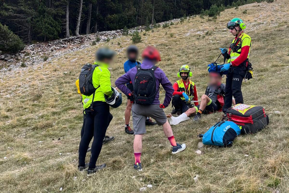Rescatat un ciclista accidentat al Port del Comte