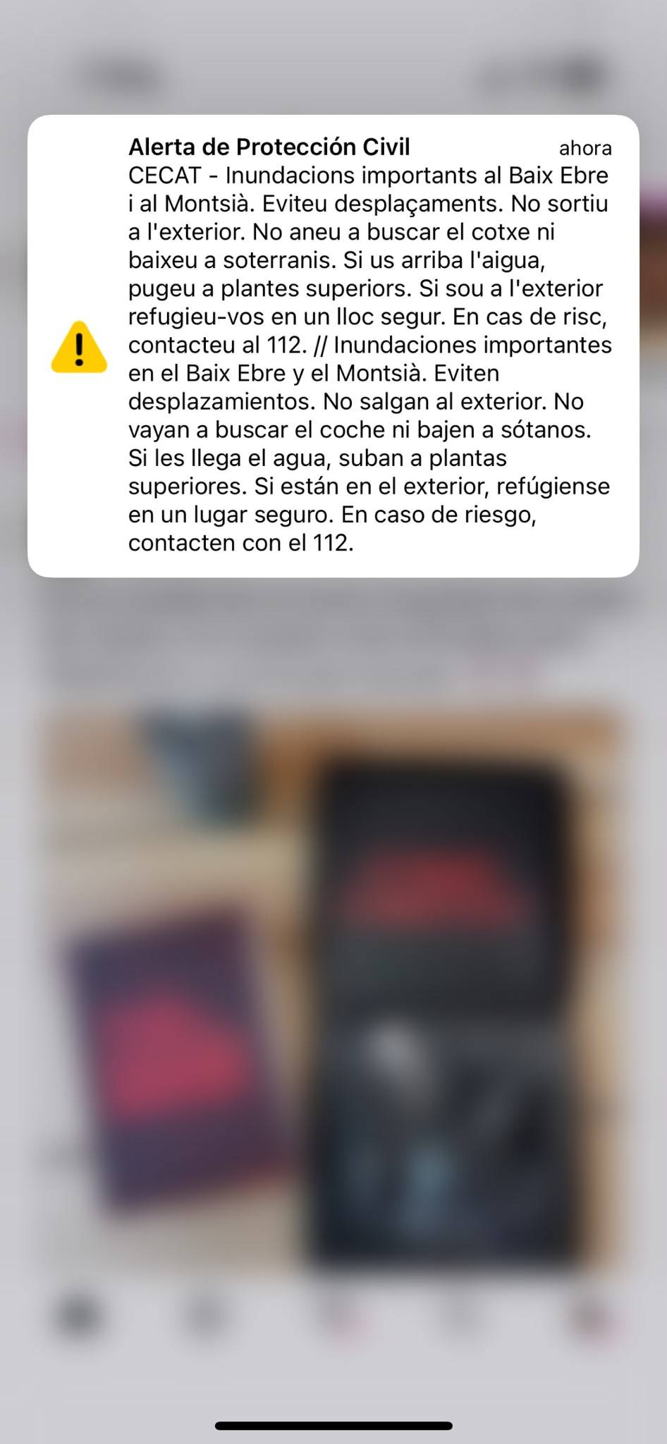 L`avís Es-Alert que s`ha enviat al Baix Ebre i el Montsià aquest divendres a les 7 hores - Aguaita L`avís Es-Alert que s`ha enviat al Baix Ebre i el Montsià aquest divendres a les 7 hores