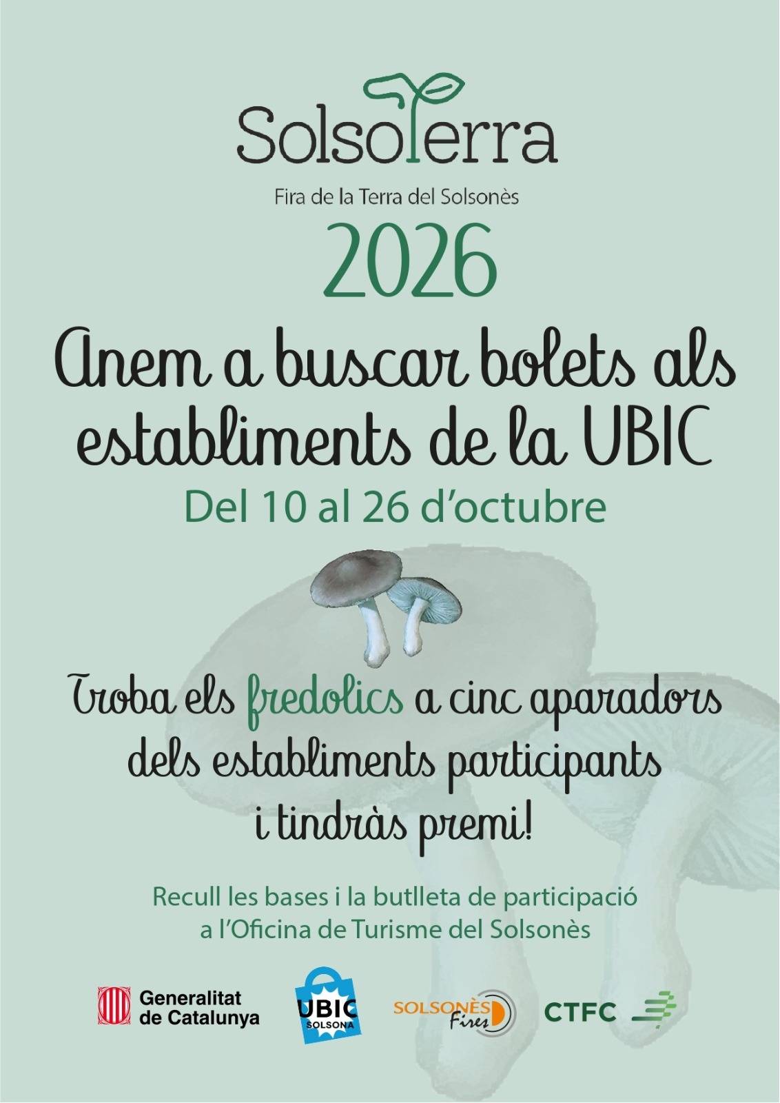 Solsona convida els infants a anar a buscar bolets als aparadors dels comerços de la UBIC per Solsoterra 2026