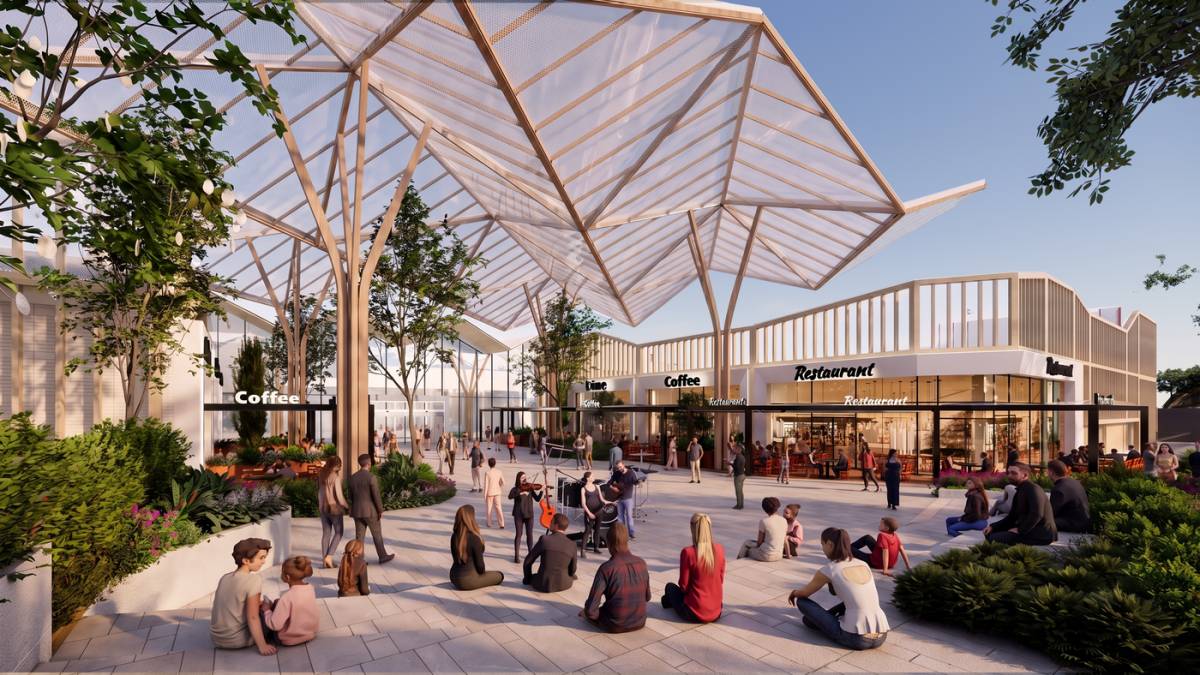 Rénder de la connexió del centre comercial de Can Parellada amb el barri - Carrefour Property i Carmila
