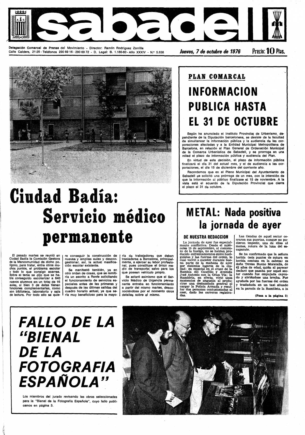 Retall del Diari de Sabadell del 7 d'octubre de 1976 - D.S