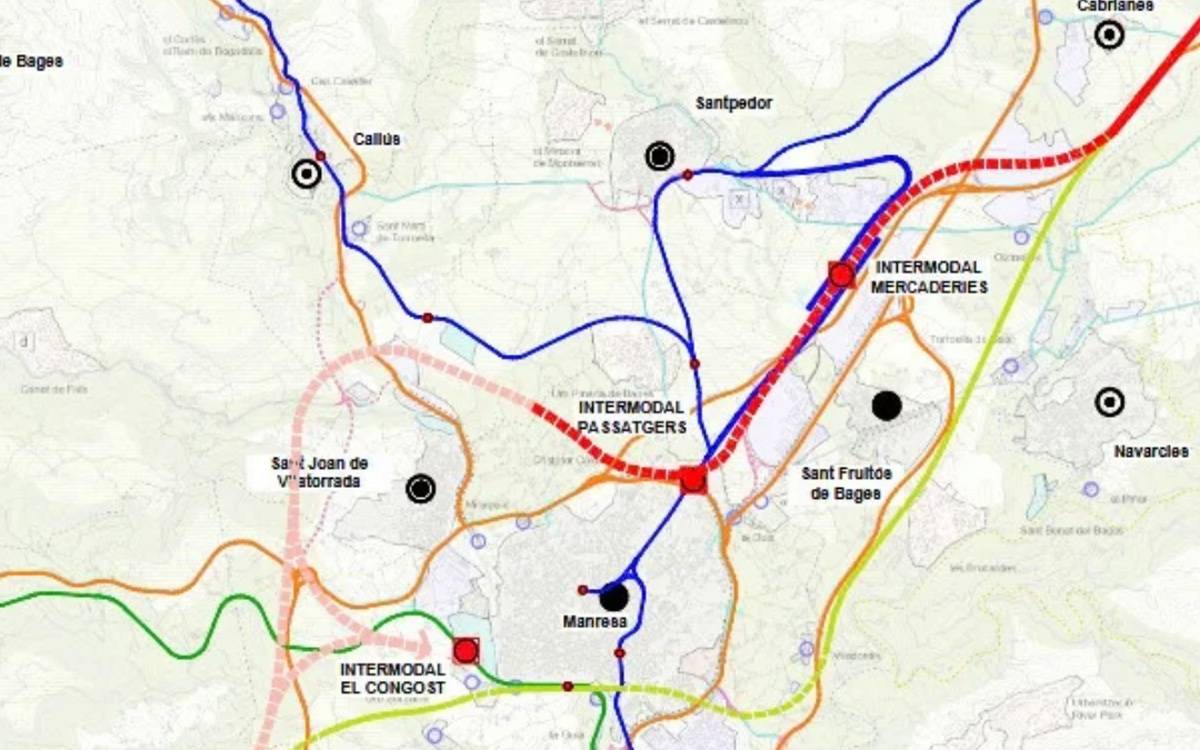 Sant Fruitós demana a la Generalitat revisar el traçat de l'Eix Transversal Ferroviari