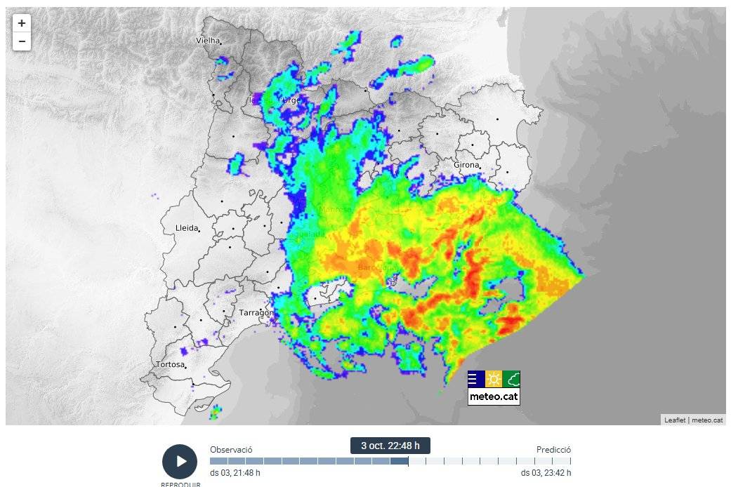 El radar del Meteocat registra 6,5 milions de consultes durant el temporal a Catalunya