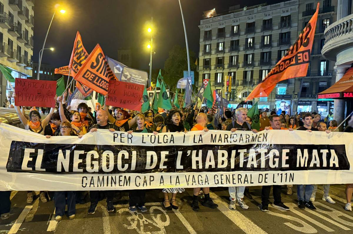 Els sindicats de l'habitatge mobilitzen Barcelona per preparar la vaga general de l'11-N