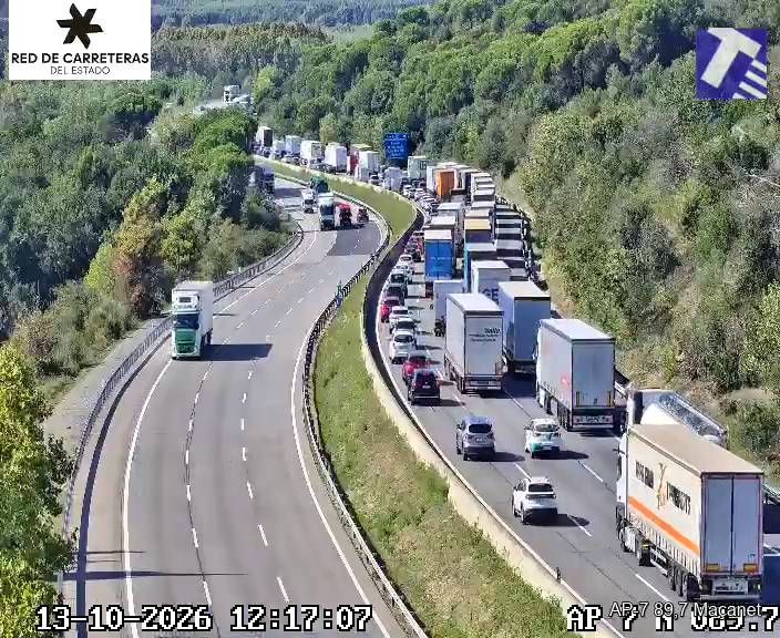 Accidents al Baix Montseny: matí de retencions a l'AP-7 i la C-35