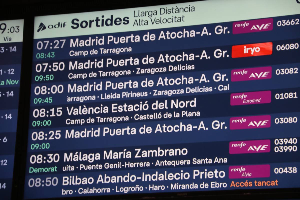 L'alta velocitat entre Barcelona i Madrid no recuperarà la normalitat fins a la setmana vinent
