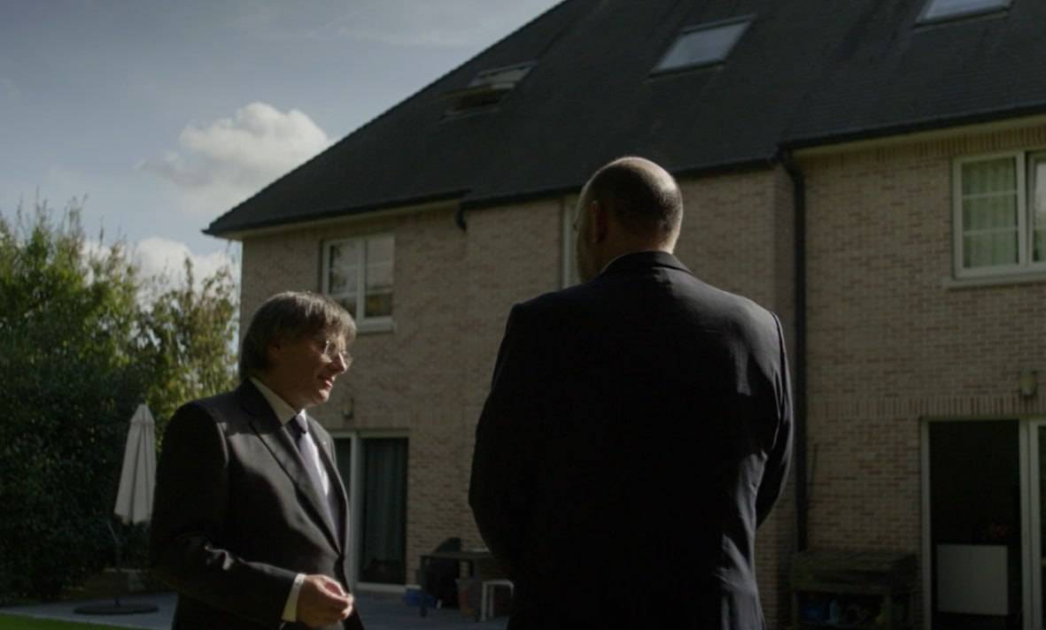 Carles Puigdemont i Jordi Basté, a la Casa de la República, durant l`entrevista del Pla Seqüència