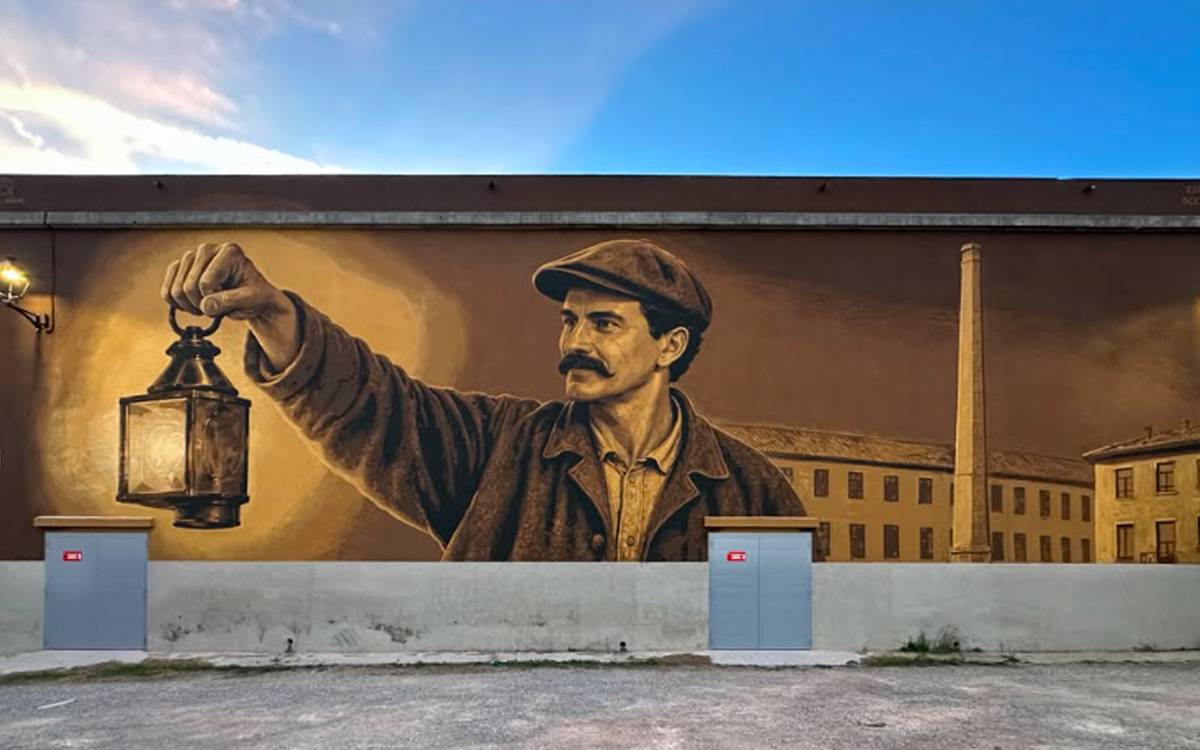 Un mural de Sant Joan de Vilatorrada recupera la figura del sereno