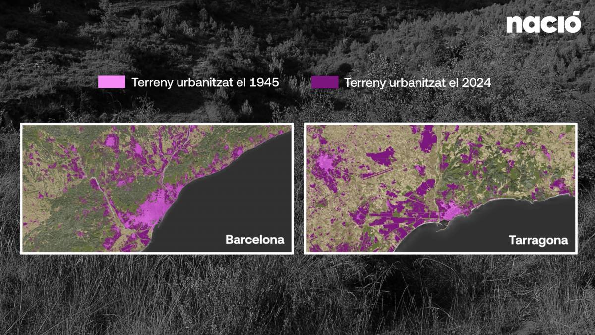 Comparació de la superfície urbana (1945 - 2025)